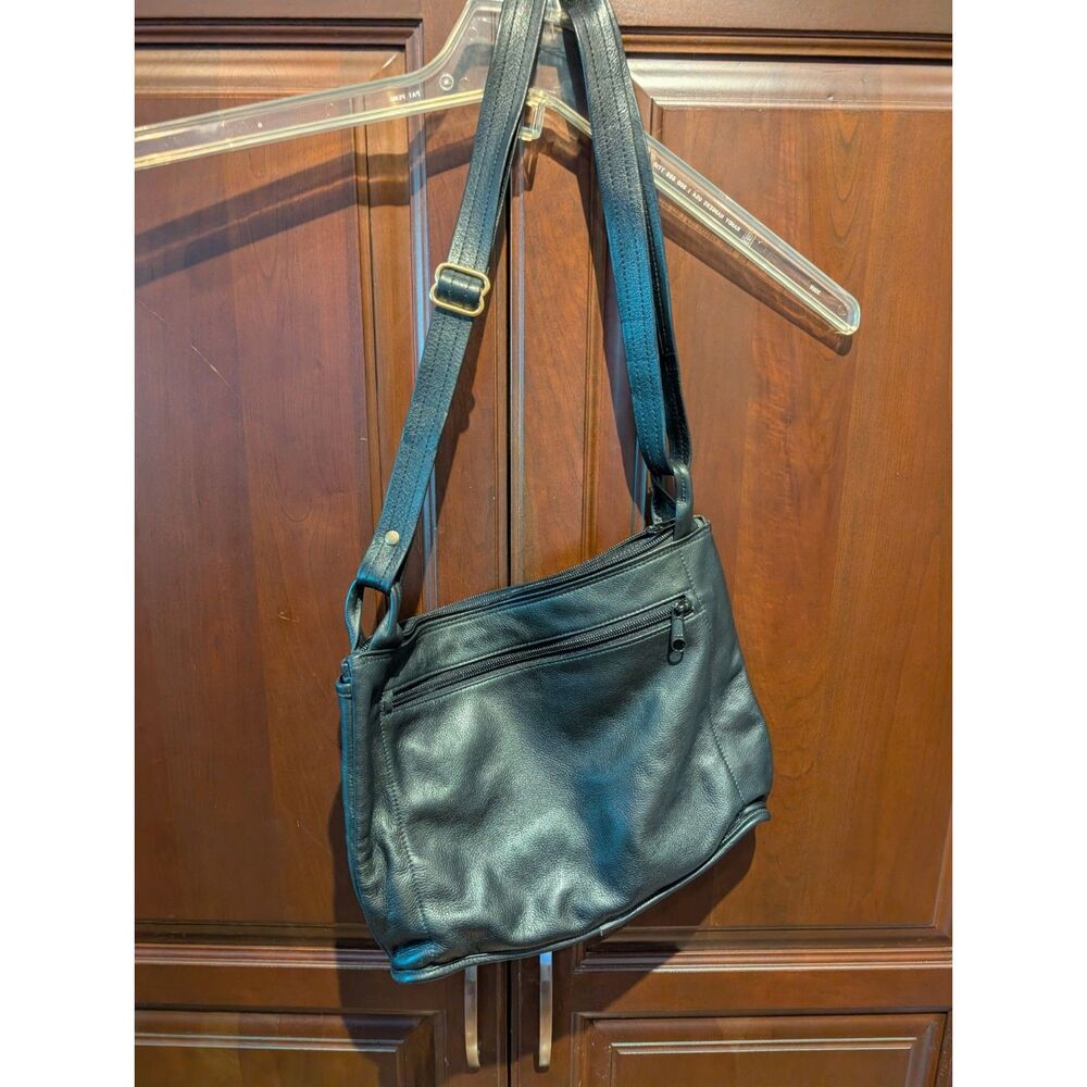 Jo Ann Page Black Leather Purse Handbag